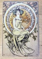 ALPHONSE MUCHA Bruxelles Jugendstil Metalen Wandbord poster, Huis en Inrichting, Verzenden, Nieuw