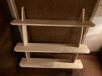 Brocante houten wandrek - boekenrek met 3 schappen, Antiek en Kunst, Curiosa en Brocante, Ophalen
