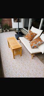 Lente klaar 2st buitenkleed beige, polypropeen boho chique, Tuin en Terras, Ophalen, Zo goed als nieuw