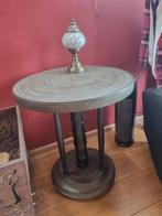 Oriëntaalse Bijzettafel - Gehamerd Koper, Minder dan 55 cm, Gebruikt, Metaal of Aluminium, Rond