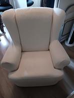 Heerlijke roomwitte fauteuil; zit super, Gebruikt, Stof, Ophalen of Verzenden, Wit