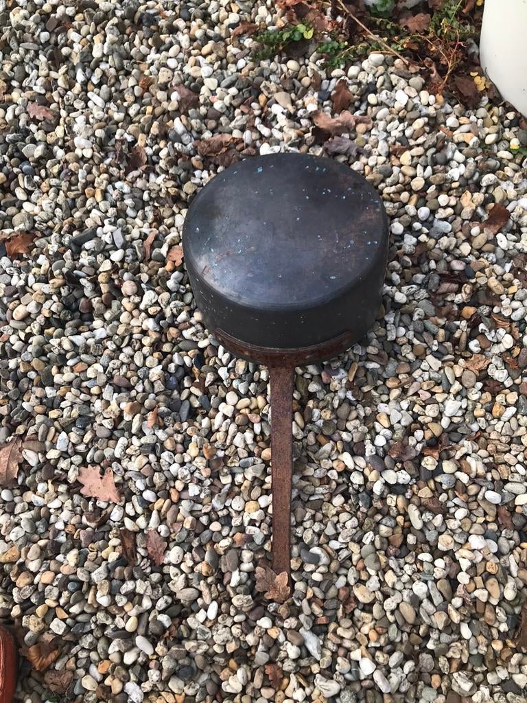 Oude koperen pan diameter 27cm, Antiek en Kunst, Ophalen