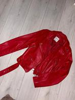 Rode Leren Jas - Bershka maat M, Kleding | Dames, Maat 38/40 (M), Zo goed als nieuw, Rood, Bershka