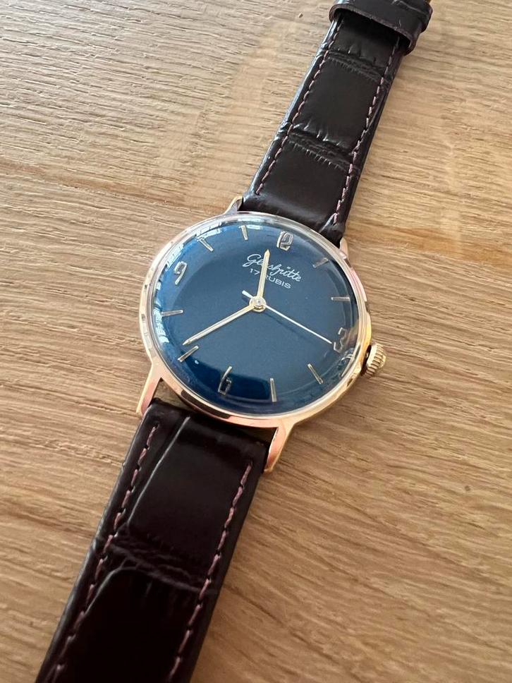 Vintage Glashütte Horloge - Jaren 60, Sieraden, Tassen en Uiterlijk, Horloges | Antiek, Polshorloge, Overige merken, Overige materialen
