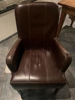 Bruine lederen stoel, Huis en Inrichting, Gebruikt, Bruin, Leer, Ophalen of Verzenden