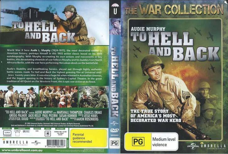 To Hell and Back 1955 DVD met Audie Murphy,, Cd's en Dvd's, Dvd's | Klassiekers, Zo goed als nieuw, Drama, 1940 tot 1960, Alle leeftijden