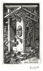 0744 Ex Libris Nederland : Lou Strik, 1988, Antiek en Kunst, Verzenden