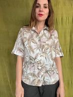 Vintage blouse - bloemen print - beige / roze - 38/M, Maat 38/40 (M), Beige, Ophalen of Verzenden, Vintage