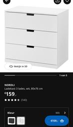Vrijwel nieuw: ikea nordli ladekast 3 lades, Ophalen, 50 tot 100 cm, Zo goed als nieuw, 3 of 4 laden