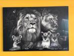 By shounak schilderij van leeuwen gezin 150x100 cm, Ophalen