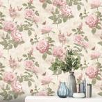 Rozen behang, Huis en Inrichting, Stoffering | Behang, Beige, Ophalen of Verzenden, Bloemen