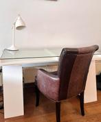 Prachtig bureau wit glazen plaat modern ikea met bureau lamp, Huis en Inrichting, Ophalen, Zo goed als nieuw