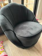 Schelp fauteuil zwart / zilver, Huis en Inrichting, Fauteuils, Overige materialen, Ophalen of Verzenden, 75 tot 100 cm, Zo goed als nieuw