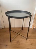 Ikea GLADOM salontafel met dienblad, zwart, Minder dan 55 cm, Metaal of Aluminium, Rond, Zo goed als nieuw