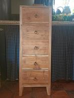 Teakhouten ladenkastje - Blank hout, Huis en Inrichting, Kasten | Ladekasten, Minder dan 50 cm, Gebruikt, 5 laden of meer, 100 tot 150 cm