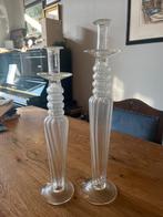 Twee glazen Murano kandelaars, Ophalen of Verzenden, Glas