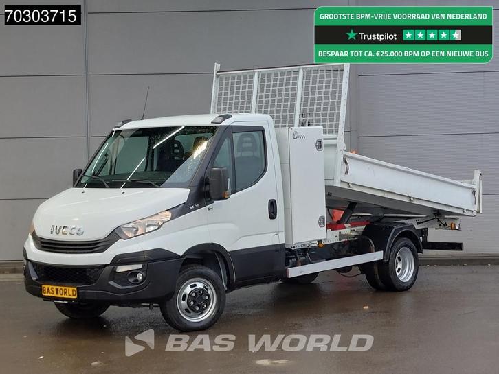 Iveco Daily 35C14 Kipper met Kist Dubbellucht 3,5t Trekhaak, Auto's, Bestelauto's, Bedrijf, Te koop, Bochtverlichting, Centrale vergrendeling