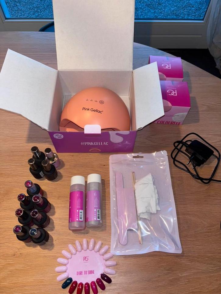 Pink gellac starterset premium xl, Sieraden, Tassen en Uiterlijk, Uiterlijk | Cosmetica en Make-up, Zo goed als nieuw, Handen en Nagels