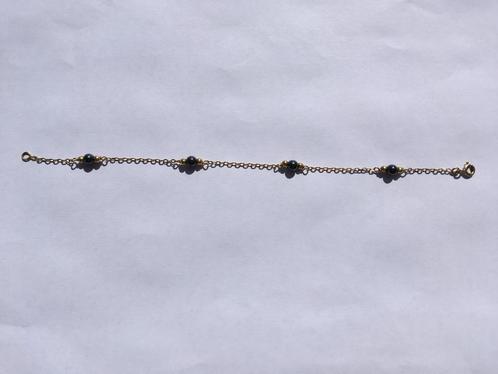Bracelet or 18 carats et perles de Tahiti 8 mm - 18 cm, Sieraden, Tassen en Uiterlijk, Armbanden, Gebruikt, Goud, Goud, Met bedels of kralen