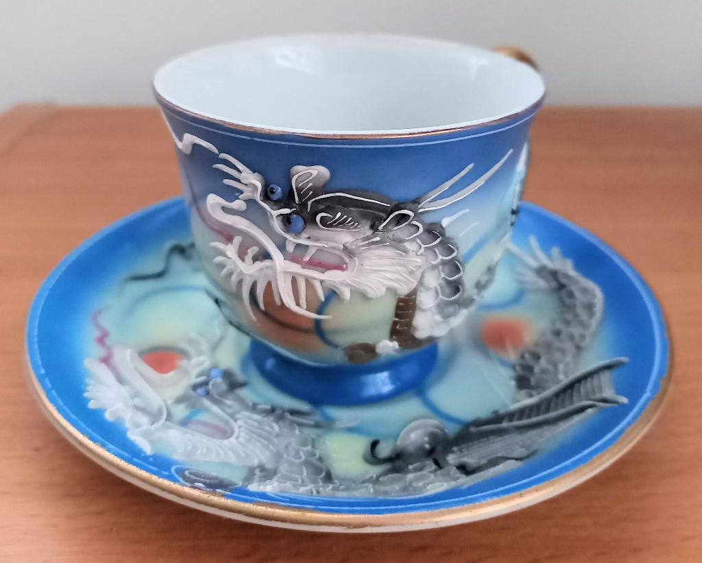 Kop en schotel met drakenpatroon - Dragonware, Ophalen of Verzenden