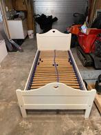 1-persoons bed eenpersoons wit hout, Kinderen en Baby's, Kinderkamer | Bedden, Ophalen, 85 tot 100 cm, Zo goed als nieuw, Lattenbodem