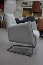 Luxe fauteuil Aron Jess design metaal stof velvet lichtgrijs, Huis en Inrichting, Fauteuils, 75 tot 100 cm, Metaal, Zo goed als nieuw