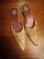 Gouden muiltjes maat 39., Kleding | Dames, Ophalen of Verzenden, Zo goed als nieuw, Sandalen of Muiltjes