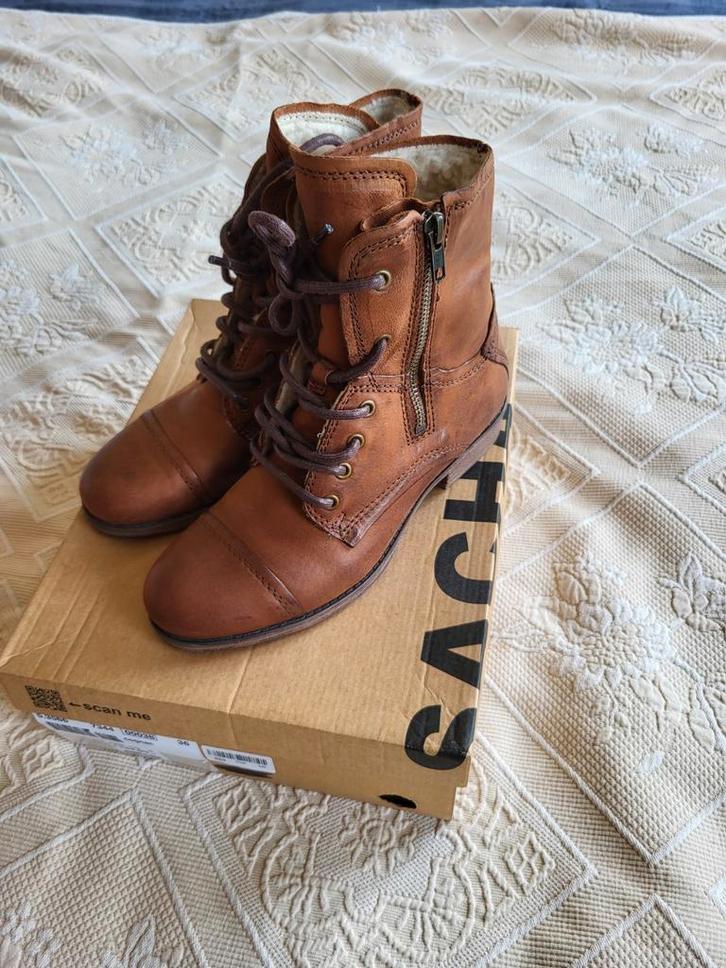 cognac leren met wol gevoerde laarsjes mt 36, Kleding | Dames, Schoenen, Nieuw, Lage of Enkellaarzen, Bruin, Ophalen of Verzenden