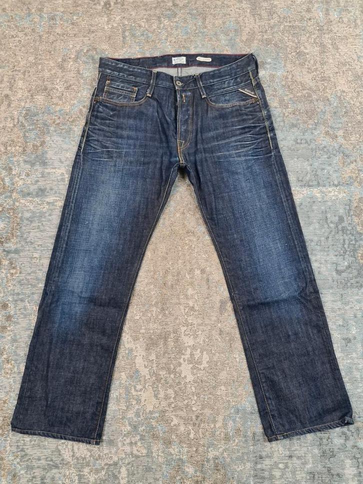 Replay BILLSTRONG W33 L30 Straight 100% katoen Bronno3330, Kleding | Heren, Spijkerbroeken en Jeans, Zo goed als nieuw, W33 - W34 (confectie 48/50)