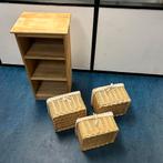 Houten kast met 3 rotan manden, Ophalen