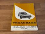 Vraagbaak Honda Civic 1973-1978, Ophalen of Verzenden