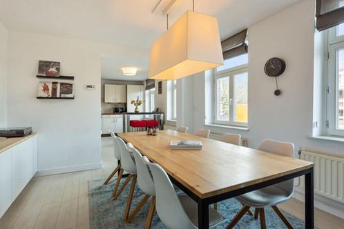 grote eiken eettafel met metalen frame 240x100cm 6-8 persoon, Huis en Inrichting, Tafels | Eettafels, Gebruikt, 50 tot 100 cm