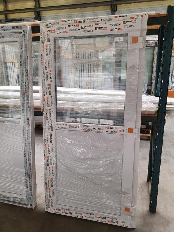 Kunststof deur wit 102 x 206 cm wit intrekprofiel, Doe-het-zelf en Verbouw, Deuren en Horren, Nieuw, Buitendeur, 200 tot 215 cm