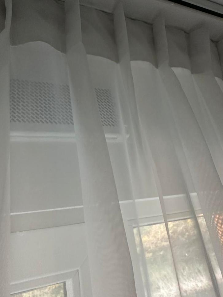 Mooie gebruikte vitrage wit, Huis en Inrichting, Stoffering | Gordijnen en Lamellen, Gebruikt, 200 cm of meer, Wit, Ophalen of Verzenden