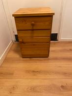 Grenen nachtkastje degelijke kwaliteit, 1 of 2 laden, Zo goed als nieuw, Minder dan 100 cm, 25 tot 50 cm