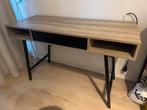 Bureau 48x120 licht eiken kleur/zwart  €75, Huis en Inrichting, Bureaus, Ophalen, -, -, Zo goed als nieuw