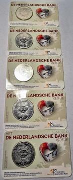 Nederland 5x Vijfje DNB 200 jaar (1814-2014), Koningin Beatrix, Zilver, Euro's, Ophalen of Verzenden