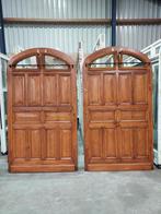 2xSuper mooi antieke deuren hardhout bezorgen/ factuur, Gebruikt, Ophalen of Verzenden, Buitendeur, Glas