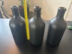 Mat zwarte fles-vazen kruikjes (set van 3) – woonaccessoire, Zwart, Aardewerk of Porselein, Ophalen of Verzenden, Zo goed als nieuw