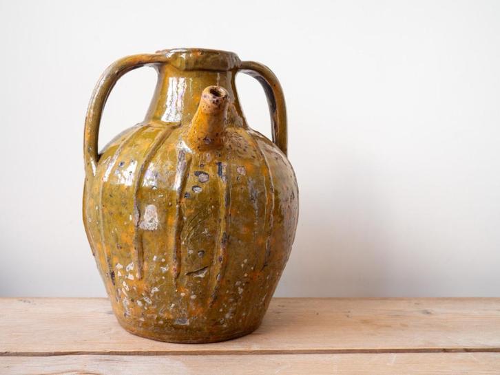 Antieke Franse walnoot olie kruik, Antiek en Kunst, Antiek | Woonaccessoires, Ophalen of Verzenden