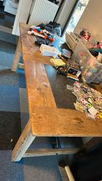 Tafel met 2 stenen inleg, Huis en Inrichting, Tafels | Eettafels, Ophalen, Gebruikt, 100 tot 150 cm, 50 tot 100 cm