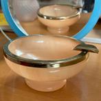 marmeren asbak zacht oranje roze Mid century Ø10 cm, Ophalen of Verzenden