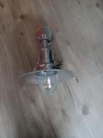 Stijlvolle zilverkleurige lamp, ook wel visserslamp genoemd., Ophalen of Verzenden, Zo goed als nieuw, Glas, Minder dan 100 cm