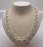 Zilveren jasseron collier met  kapittelslot nr.070, Sieraden, Tassen en Uiterlijk, Kettingen, Verzenden, Zo goed als nieuw, Zilver
