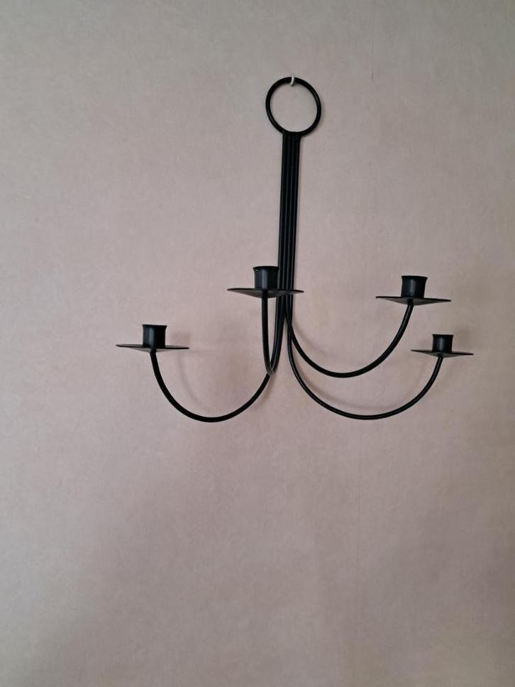 Kandelaar voor aan de muur, Huis en Inrichting, Woonaccessoires | Kandelaars en Kaarsen, Gebruikt, 25 tot 50 cm, Metaal, Groen