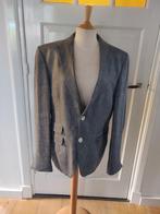 HANS UBBINK,  Colbert,  50, grijs,-blauw, linnen, Kleding | Heren, Kostuums en Colberts, Hans ubbink, Ophalen of Verzenden, Gedragen