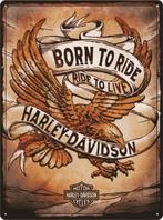 Harley Davidson born to ride relief reclamebord van metaal