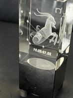Crystal paperweight vintage “Steenbok”met licht., Verzenden