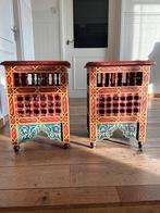 2 x Oosterse Bijzettafeltjes - Tweedehands, Huis en Inrichting, Tafels | Bijzettafels, Ophalen, Minder dan 45 cm, Minder dan 55 cm