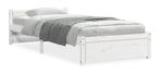 Bedframe massief hout wit 75x190 cm, nieuw in doos, Hoogslaper, Eenpersoons, ., Nieuw
